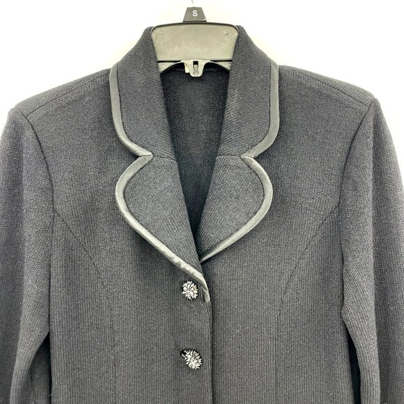 ST. John Evening Black Knit Blazer w/Jeweled Buttons - Picture 4 of 10